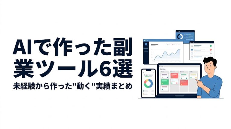 AIで作った副業ツール6選｜未経験から作った”動く”実績まとめ