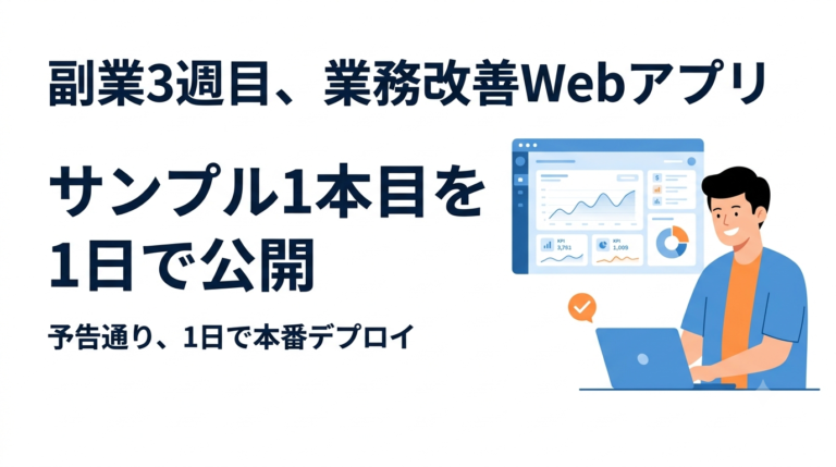 副業3週目、業務改善Webアプリ サンプル1本目を1日で公開