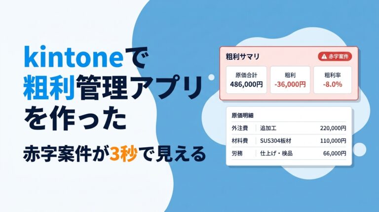kintoneで粗利管理アプリを作った｜赤字案件が3秒で見える