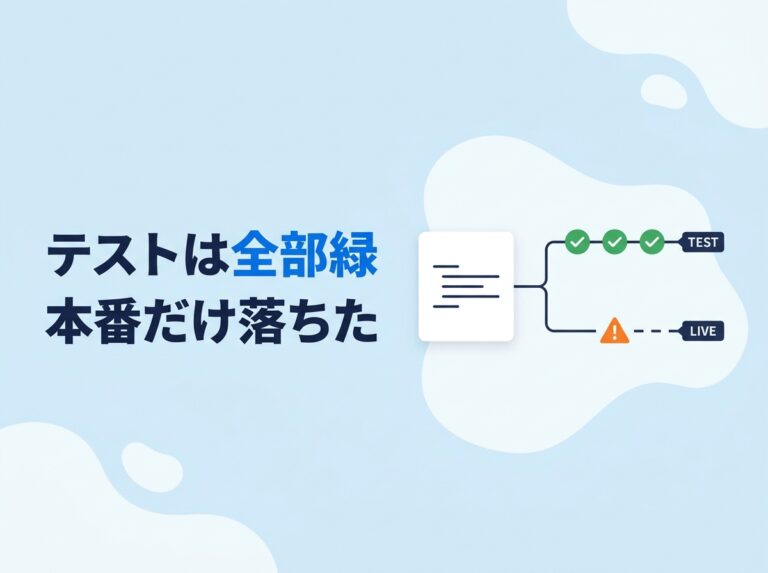 テストが通っても本番で落ちる｜緑を信じて1日分飛ばした
