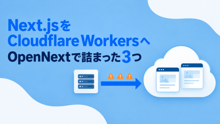 Next.jsをCloudflare Workersへ｜OpenNextで詰まった3つ